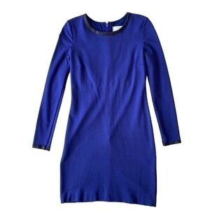 Nicole Miller Artelier Designer Elegant Leather
Trim Sheath Dress